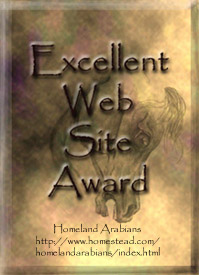 Homeland Arabians Excellent Website Award!