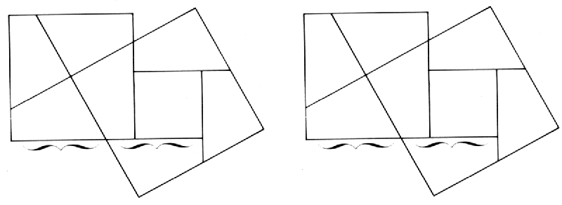 Dudeny's illustration of the Pythagorean Theorem