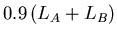 $0.9 (L_A+L_B)$