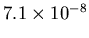 $7.1\times 10^{-8}$