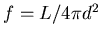 $f=L/4\pi d^2$