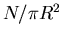 $N/\pi R^2$