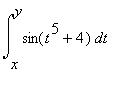 int(sin(t^5+4),t = x .. y)
