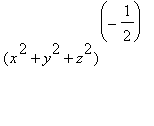 (x^2+y^2+z^2)^(-1/2)