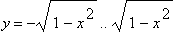y = -sqrt(1-x^2) .. sqrt(1-x^2)
