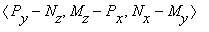 `<,>`(P[y]-N[z],M[z]-P[x], N[x]-M[y])