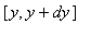 [y, y+dy]
