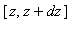 [z, z+dz]