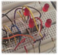 Sample protoboard with small circuit wired to it.