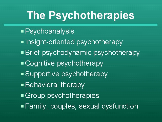 Psychoanalysis and the Psychotherapies