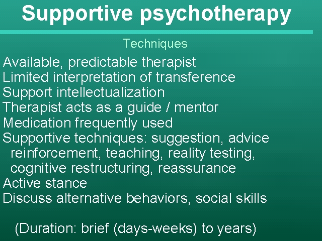 Supportive psychotherapy