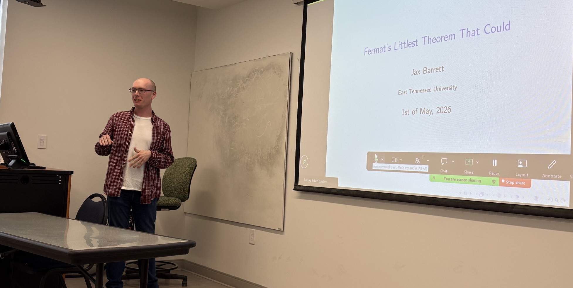 Barrett presenting