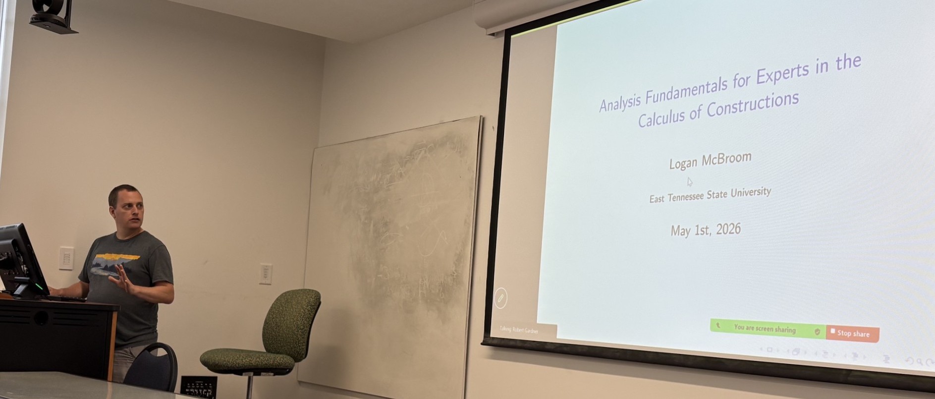 Keaton presenting
