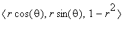 `<,>`(r*cos(theta),r*sin(theta),1-r^2)